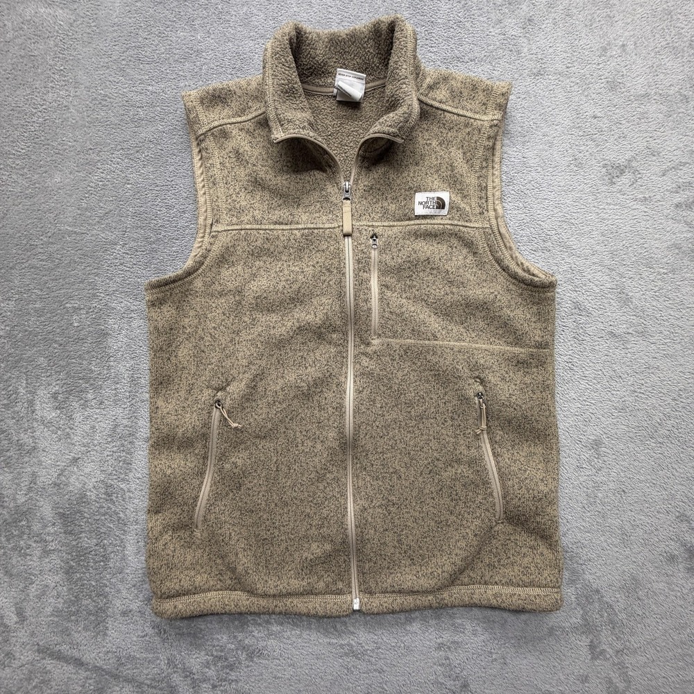 The North Face Gordon Lyons Vest Mens M Beige Full Zip‎ Fleece